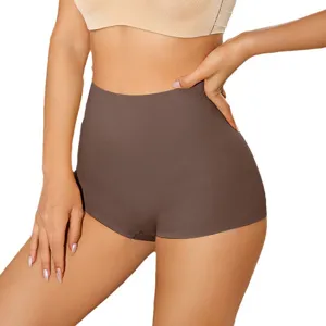 Women high waist seamless safety shorts summer thin ice silk anti-chafing boxer briefs