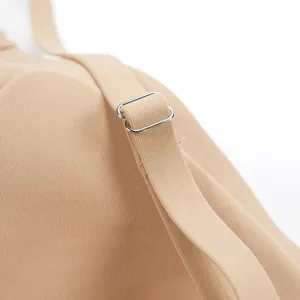 Adjustable strap detail of breathable front closure wireless push up bra for women main view