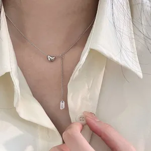 S925 sterling silver bean pendant necklace, minimalist ins style clavicle chain detail view.