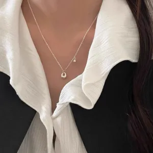 Minimalist S925 sterling silver small nugget necklace elegant clavicle chain for women