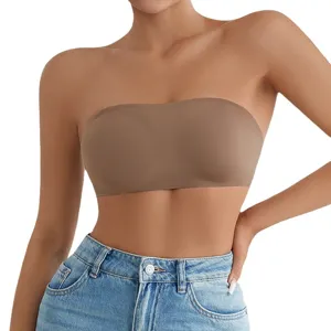 Tragefreier nahtloser Bandeau-BH für Damen, nackte unsichtbare Sommer-Unterwäsche.