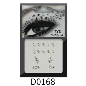 Selbstklebende Strass Gesicht Aufkleber Glitzer Acryl Kristalle Auge Gesicht Körper Juwelen Für Festival Make Up DIY Dekoration Karton Rückseite