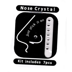 Selbstklebende Nasenkristall Strass Aufkleber Set mit 7 Stueck, glaenzender DIY Koerperschmuck.
