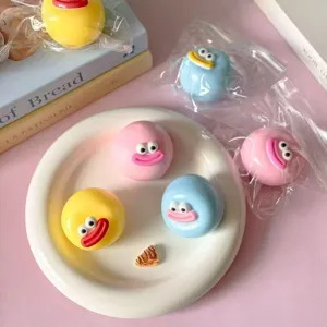 Cute big-eye sausage mouth squishy toy, funny stress relief slow rebound decompression ball.
