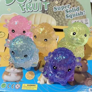 Dettaglio squishy mucca scozzese, set giocattolo antistress maltosio rimbalzo lento colorato.