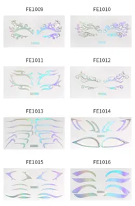 Ολογραφικά αυτοκόλλητα eyeliner λέιζερ, πολλαπλά πρότυπα μακιγιάζ ματιών, λεπτομέλεια.