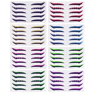Δυτικό Στυλ Αυτοκόλλητα Eyeliner Λαμπερά Στρας Μακιγιάζ Ματιών Τατουάζ για Πάρτι Σκηνή Διακόσμηση Προσώπου Σώματος