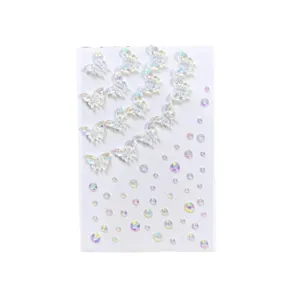 Iridescent face rhinestone stickers 3D butterfly teardrop gems eye makeup jewels kids