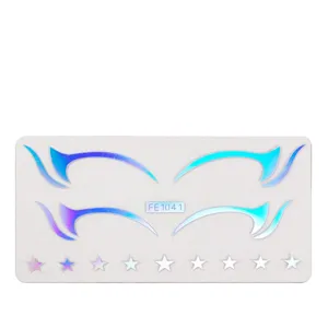 Ολογραφικά αυτοκόλλητα eyeliner πεταλούδας ασημί λαμπερό μακιγιάζ προσώπου διακοσμητικά αυτοκόλλητα