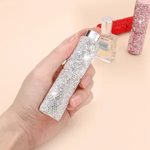 Flacone profumo viaggio strass portatile, vaporizzatore ricaricabile cristallo brillante donna.