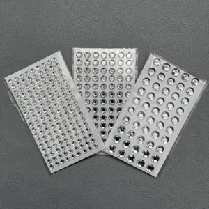 Detailed close-up of crystal face rhinestone stickers, perfect for DIY makeup and face art.