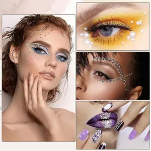 Kristall Strasssteine Gesicht Aufkleber DIY Make-up Edelsteine Acryl funkelnde Augenjuwelen.