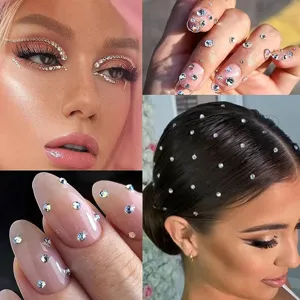 Kristall Strasssteine Aufkleber für Gesicht Haar und Nagel Kunst DIY glänzende Deko.