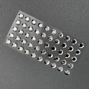 Clear acrylic face rhinestone stickers, self-adhesive crystal gems for DIY makeup and festival.