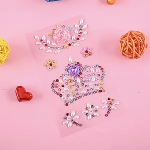 DIY Acryl Strass Aufkleber Krone Blumen Gesicht Edelsteine Fuer Handyhuelle Tassen Dekor