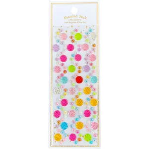 Kinder DIY Strass Kristall runde Aufkleber bunt glänzend süß dekorativ Bogen Detailansicht
