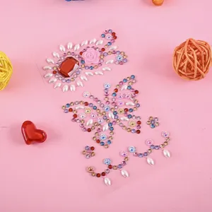 DIY Acryl Strass Aufkleber Für Mädchen Thermoskanne Kühlschrank Handyhülle Dekoration Bunte Edelstein Aufkleber Blumen Schmetterling Muster