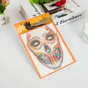 Halloween Totenkopf Gesicht Strass Aufkleber bunte Acryl Kristall Festival Make-up Zubehör