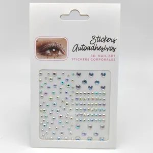 3d krystallino prosopo kai soma strass autokollita lamperi nail art diakosmisi stolidia