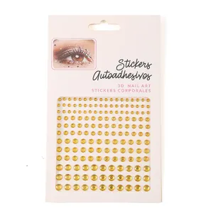 DIY Strass Prosopo Matia Aftokollita 3D Nail Art Kristallou Diamantia Lamperi Main