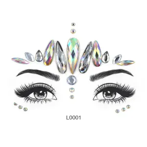 Acryl Strass Gesicht Aufkleber Selbstklebende Körper Steine Temporäre Gesicht Juwelen Stirn Auge Make-up Kristalle Dekorative Körper Steine Aufkleber Für Musik Festival Halloween Party Cosplay
