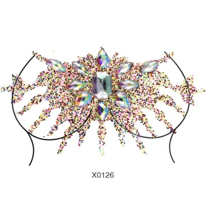 Halloween Strass Brustaufkleber Körper Edelstein Kristall Acryl Festival Party Körperschmuck