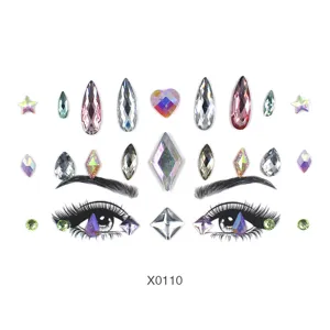Kristall Gesichtssteine Strass Aufkleber Körperkunst Festival Party Make-up Augen Schmuck