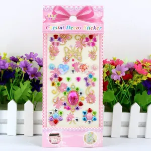 Acrylic crystal rhinestone sticker, colorful diamond deco stickers for phone decoration.