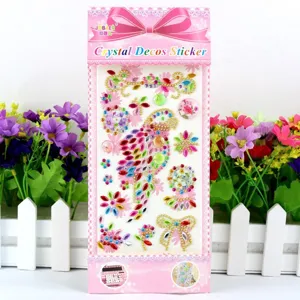 Acrylic crystal rhinestone stickers for phone decoration, creative DIY gem sticker designs.