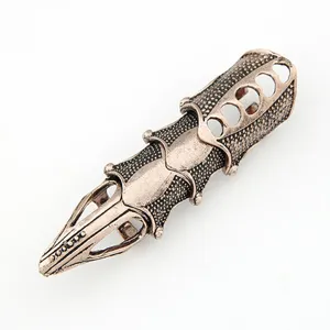 Bague d'armure punk vintage pour femmes, bague d'articulation de doigt métallique gothique.