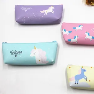 Cute unicorn pencil case waterproof student stationery storage bag multi-color options.