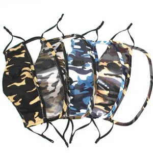 Camouflage Dustproof Anti-Smog Face Mask With Protective Eye Shield Cotton Breathable Reusable Dust Mask For Outdoor