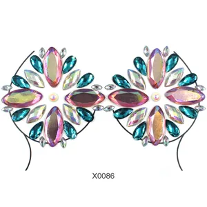 Festival Körper Strass Aufkleber Brust Schmuck Party Bühnen Make-up Kristall Gesichtssteine