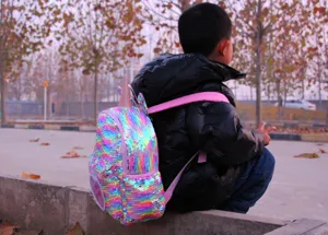 Bunter Einhorn Pailletten Rucksack für Schüler, süße lässige Meerjungfrau Schultasche