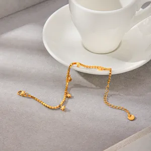 Bracciale con ciondolo stella zircone in acciaio inossidabile dorato gioiello.