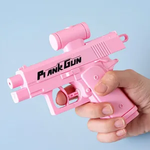 Pink plastic double-headed prank water gun toy, creative funny outdoor summer water game gift.