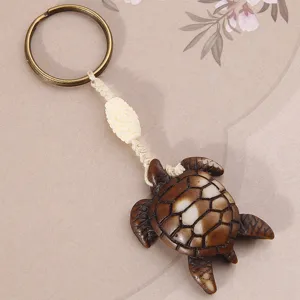 Ethnic style turtle keychain bag pendant for women cute animal accessory gift for girlfriend
