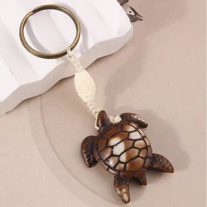 Cute turtle keychain and bag pendant, vintage ethnic style accessory for women and girls gift