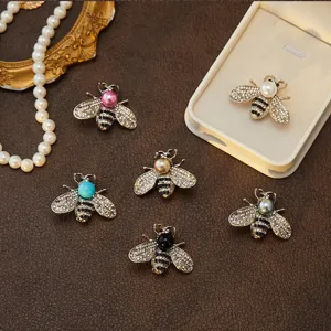 Broche abeille strass style coréen perle imitation mode costume épingles accessoires
