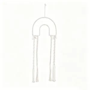 Handmade Macrame Hair Clip Holder Bohemian Cotton Wall Hanging Hair Bow Organizer Stand!