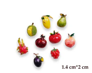 Miniature fruit enamel brooch set cute lapel pins metal alloy badges apparel accessories.
