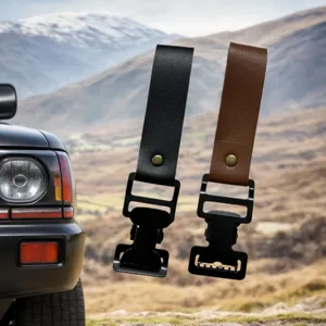 Outdoor leather glove clips with metal buckles, anti-loss motorcycle glove holders set.