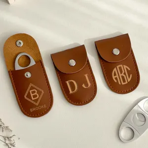 PU Leather Cigar Cutter Protective Sleeve Portable Compact Storage Case For Cigar Enthusiasts Gift