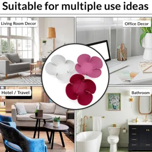 Creative flower-shaped leather storage tray folding desktop organizer for home decor