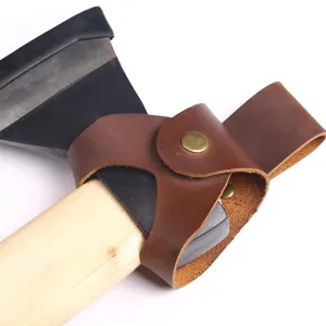 Leather axe sheath protective cover portable waist storage for outdoor camping survival tools.