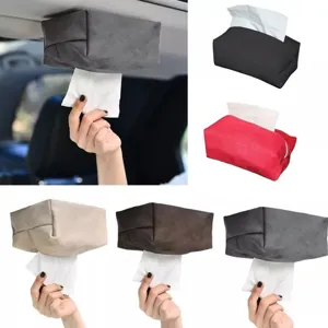 Scatola per Fazzoletti Magnetica da Auto in Tessuto Scamosciato Borsa per Fazzoletti da Appendere per Aletta Parasole Accessorio