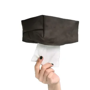 Scatola fazzoletti magnetica per auto in tessuto parasole organizer nero pratico