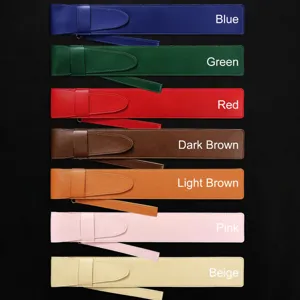 PU leather drumstick bag color variant display, durable drum mallet holder storage case.