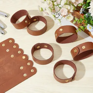 Adjustable PU leather bracelet vintage cuff wristband snap button bracelet accessory detail