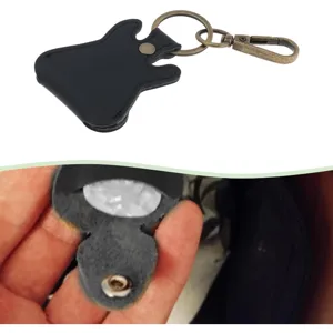 Llavero estuche de púa de guitarra de cuero PU negro accesorio de bolsillo para guitarra